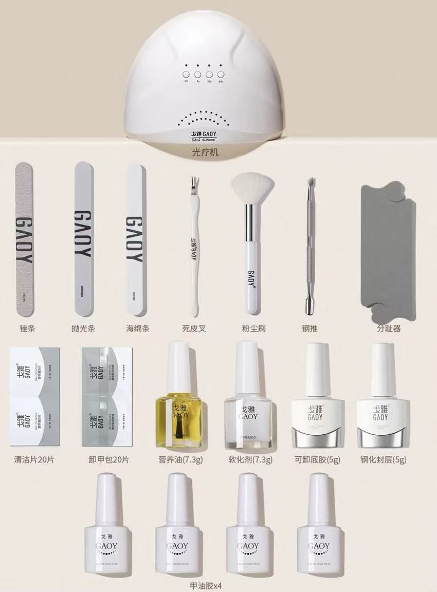 美甲工具分类，用于指甲护理与装饰的各类工具