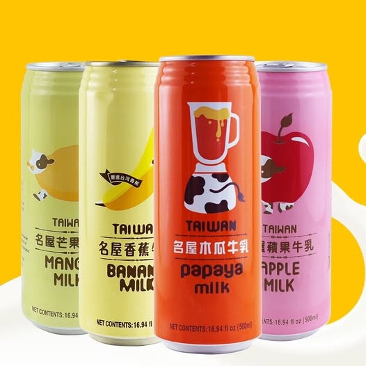 台湾名屋牛乳饮品500ml木瓜香蕉芒果白桃多口味任选