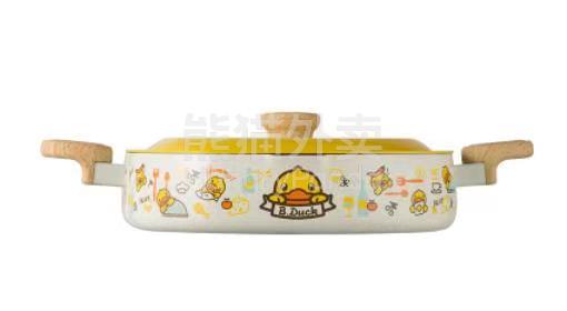 小黄鸭联名系列28cm平底煎锅 早餐好帮手 带盖子哦 标准 任选