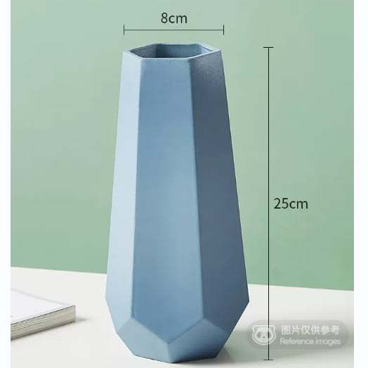 北欧六边灰磨砂花瓶 标准 任选