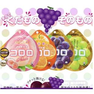 悠哈UHA酷露露Q弹软糖 浓缩果汁含量100% 浓郁口感 巨峰葡萄味/青提味/草莓味/桃子味/菠萝味 巨峰葡萄味/青提味/草莓味/桃子味/菠萝味 任选