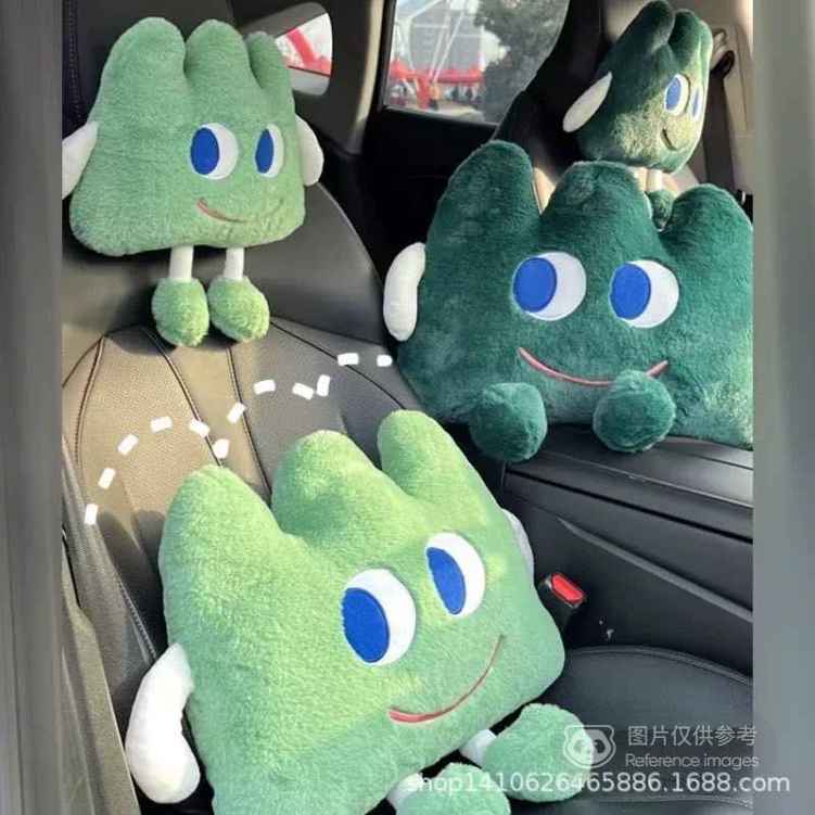 Ins風大眼睛軟乎乎汽車靠腰玩偶 顏色款式隨機 标准 任选