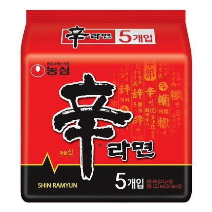 韩国农心辛拉面5包入红色包装经典香辣牛肉味泡面
