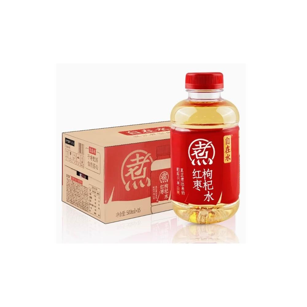 Genki Forest Red Date and Goji Berry Water 500ml | Special Offer: 1 Bottle/1 Box | Restores a rosy complexion