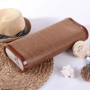 圆柱形竹藤护颈枕 物理牵引与透气编织结构细节