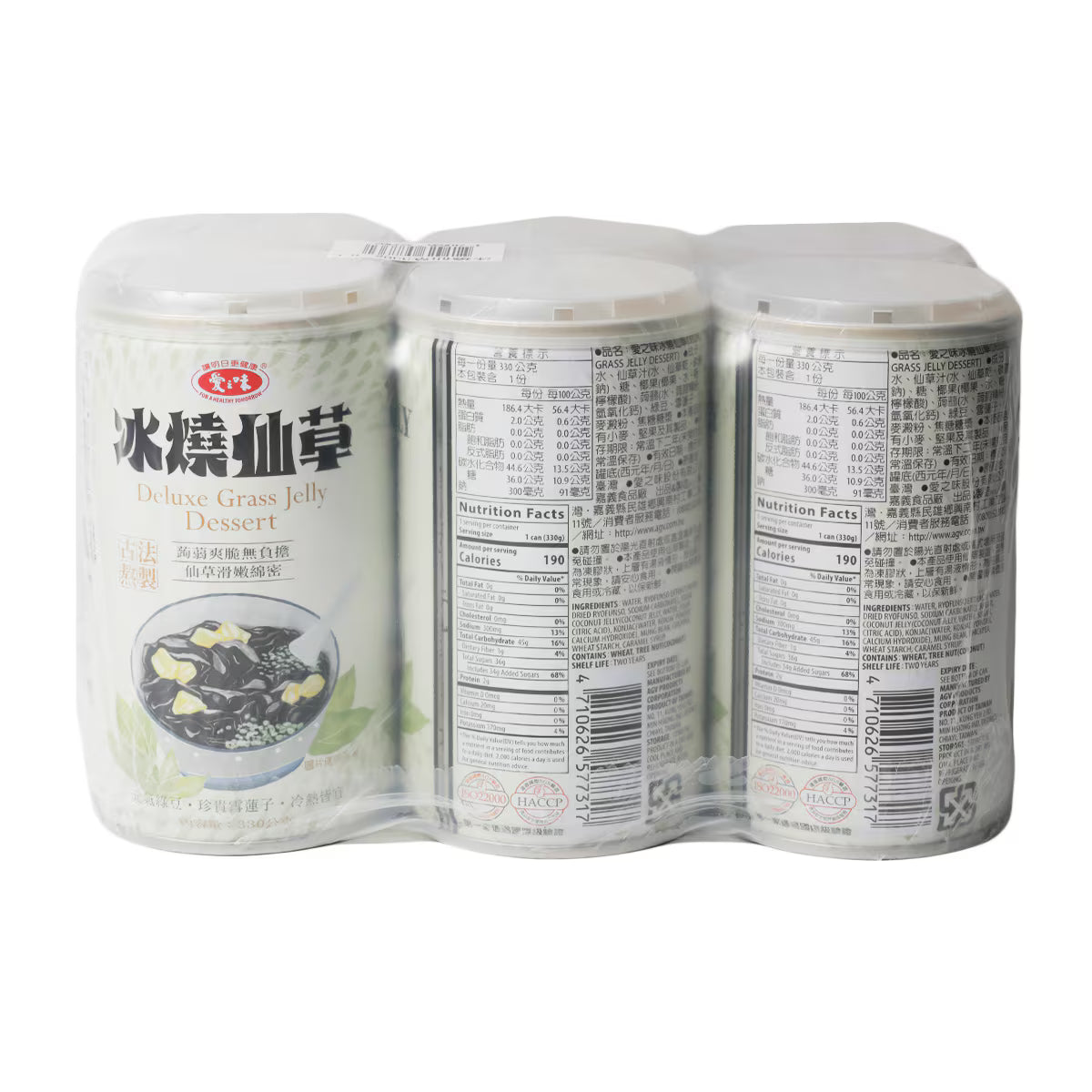 爱之味烧仙草 6 瓶特惠装组合图，多罐排列展示整箱规格