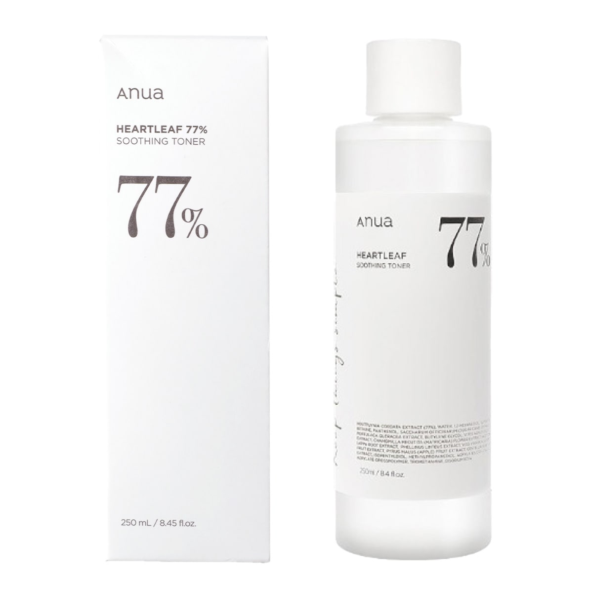 Anua 鱼腥草爽肤水质地展示图，呈现清爽水状液体细节