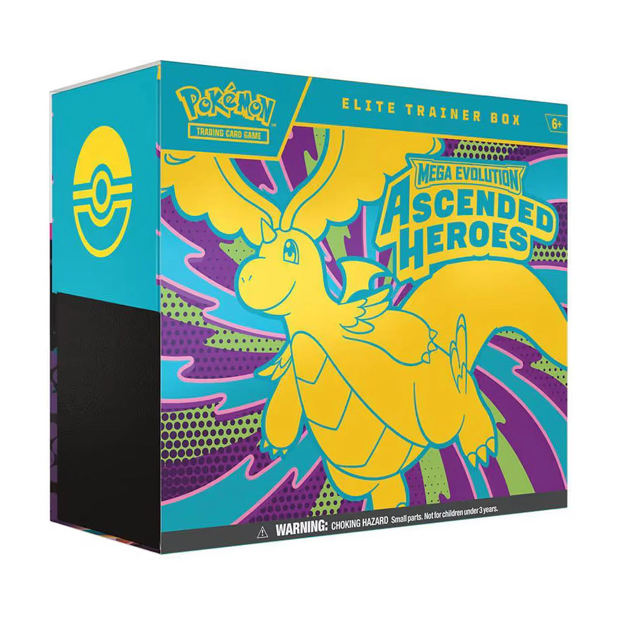 宝可梦集换式卡牌 Mega Evolution - Ascended Heroes 精英训练家礼盒外包装，展示快龙图案及产品名称。