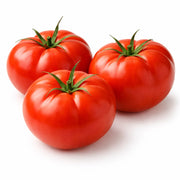 三颗澳洲牛番茄特写，果肉厚实色泽红润，适合炖汤或炒菜