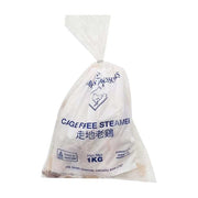 澳洲本地新鲜走地靓老鸡的透明塑料袋包装，包装上印有 Cage Free Steamer 走地老鸡字样，净重约 1kg。