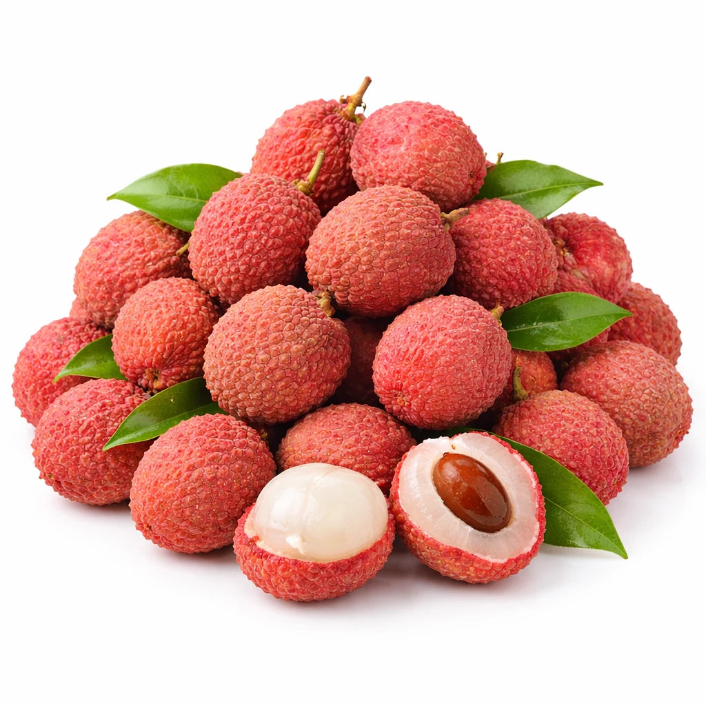 一盒 1kg 澳洲新鲜荔枝，果壳红润，果肉饱满多汁