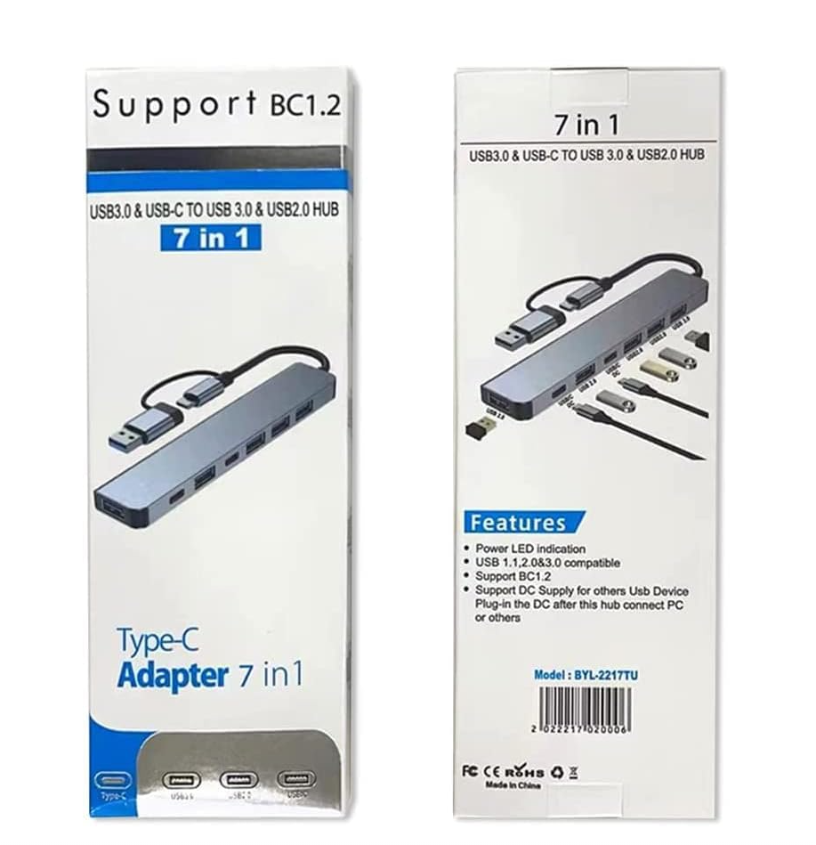 7合1-Type-C-USB-扩展坞-双接口设计-BC1-2协议展示