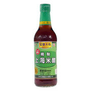 宝鼎天鱼上海米醋 500ml 瓶装正面图，纯粮酿造标签清晰可见
