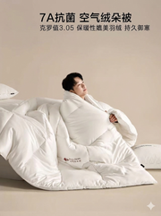 7A 抗菌空气绒朵被持久御寒媲美羽绒及3.05克罗值卖点展示