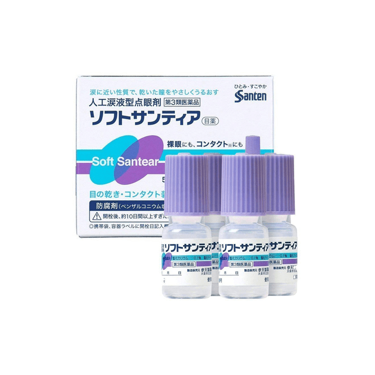 日本参天Santen人工泪液眼药水4瓶装无防腐剂隐形眼镜专用干眼症