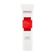 Cell Fusion C 秀肤生雷射术后防晒霜正面图，白色管身配红色十字标识，SPF50+ 防晒。