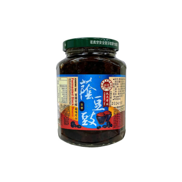 诚泰荫豆豉 350g 玻璃瓶装正面图，标签显示台湾产黑豆发酵酱料