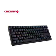 CHERRY 3000S TKL RGB 88键机械键盘，黑色紧凑型设计，展示RGB背光效果。
