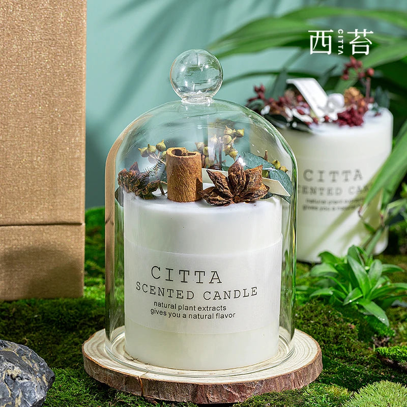 CITTA 香薰蜡烛场景展示图，烛光点亮温馨氛围，适用于卧室或浴室除味。