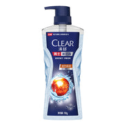 清扬男士活力运动沐浴露正面图，蓝色瓶身配按压泵头，标签显示净含量 720g。