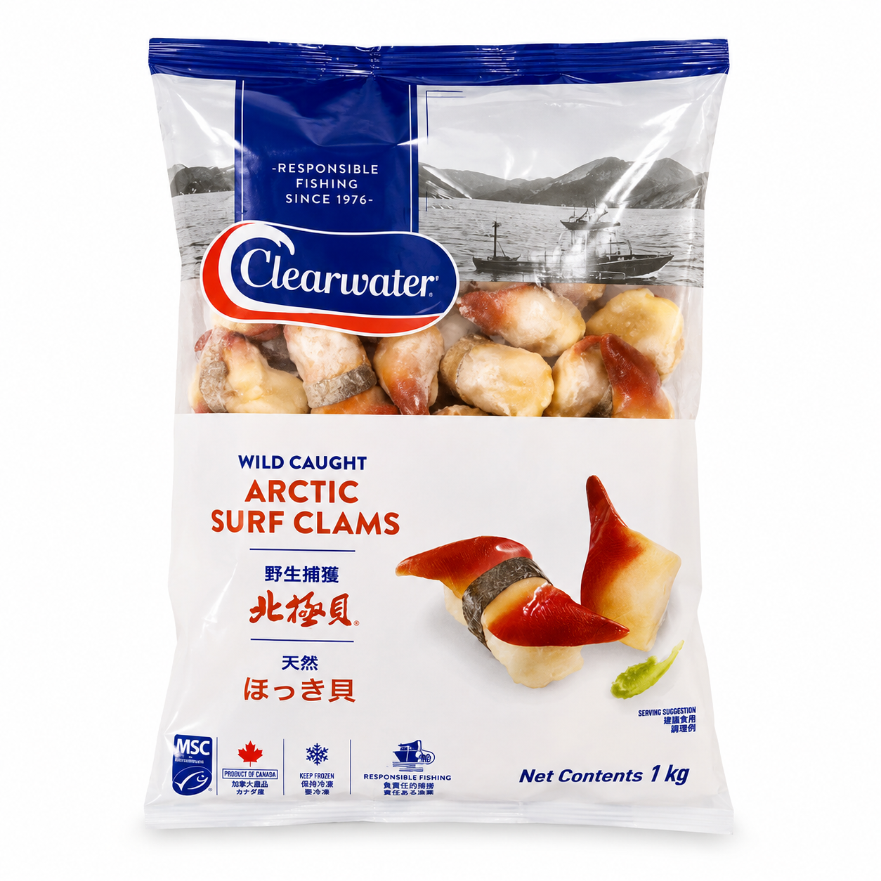 Clearwater加拿大L号特级北极贝刺身1kg包装主图