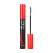 Clio Kill Lash Superproof Mascara 红黑管身与刷头特写，展示产品外观。