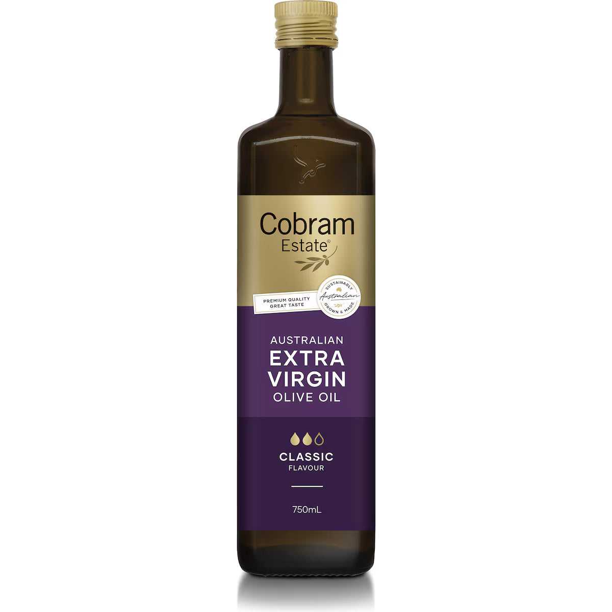 Cobram Estate 经典风味特级初榨橄榄油变体图，紫色标签适合日常炒菜沙拉