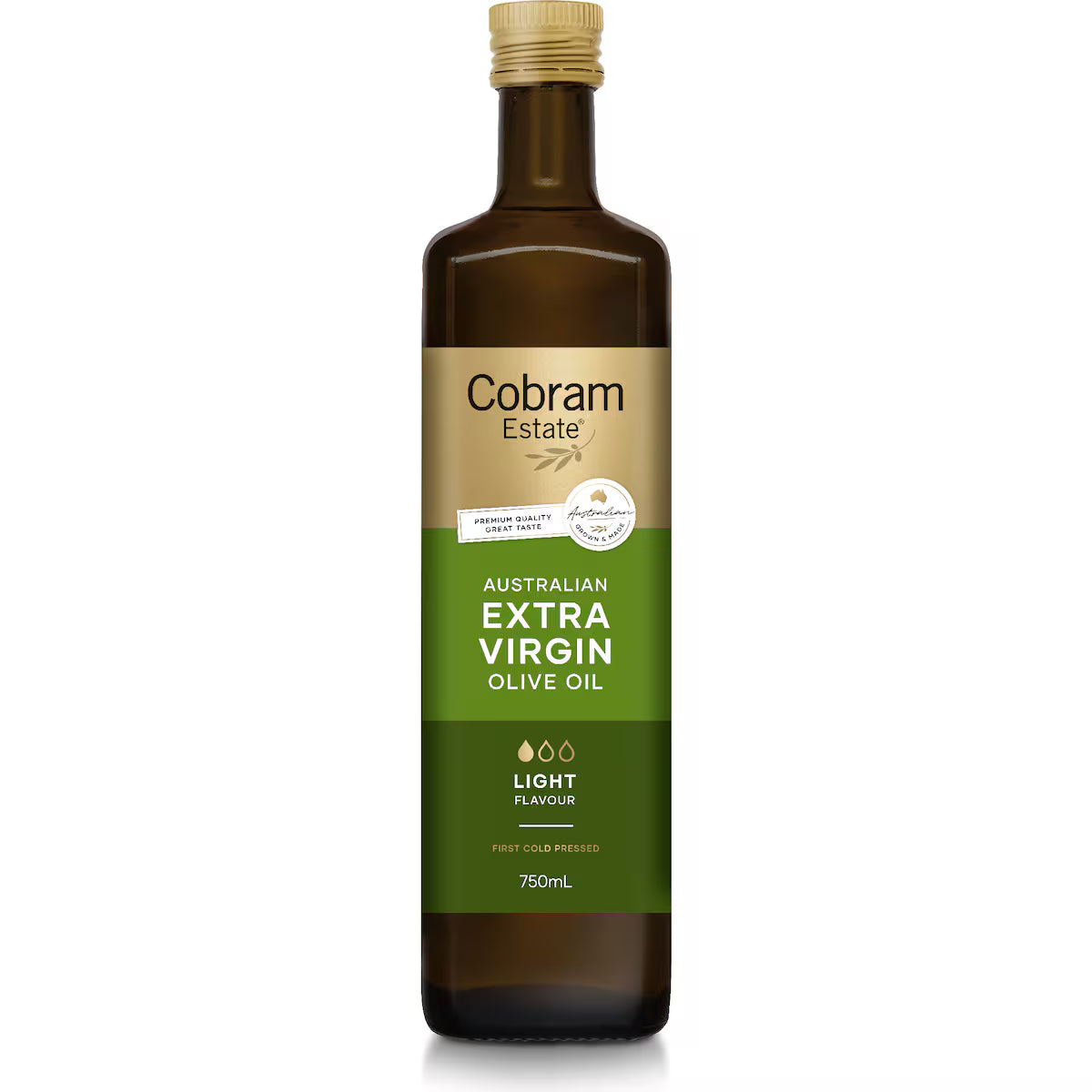 Cobram Estate 清淡风味特级初榨橄榄油变体图，浅绿色标签适合烘焙煎鱼
