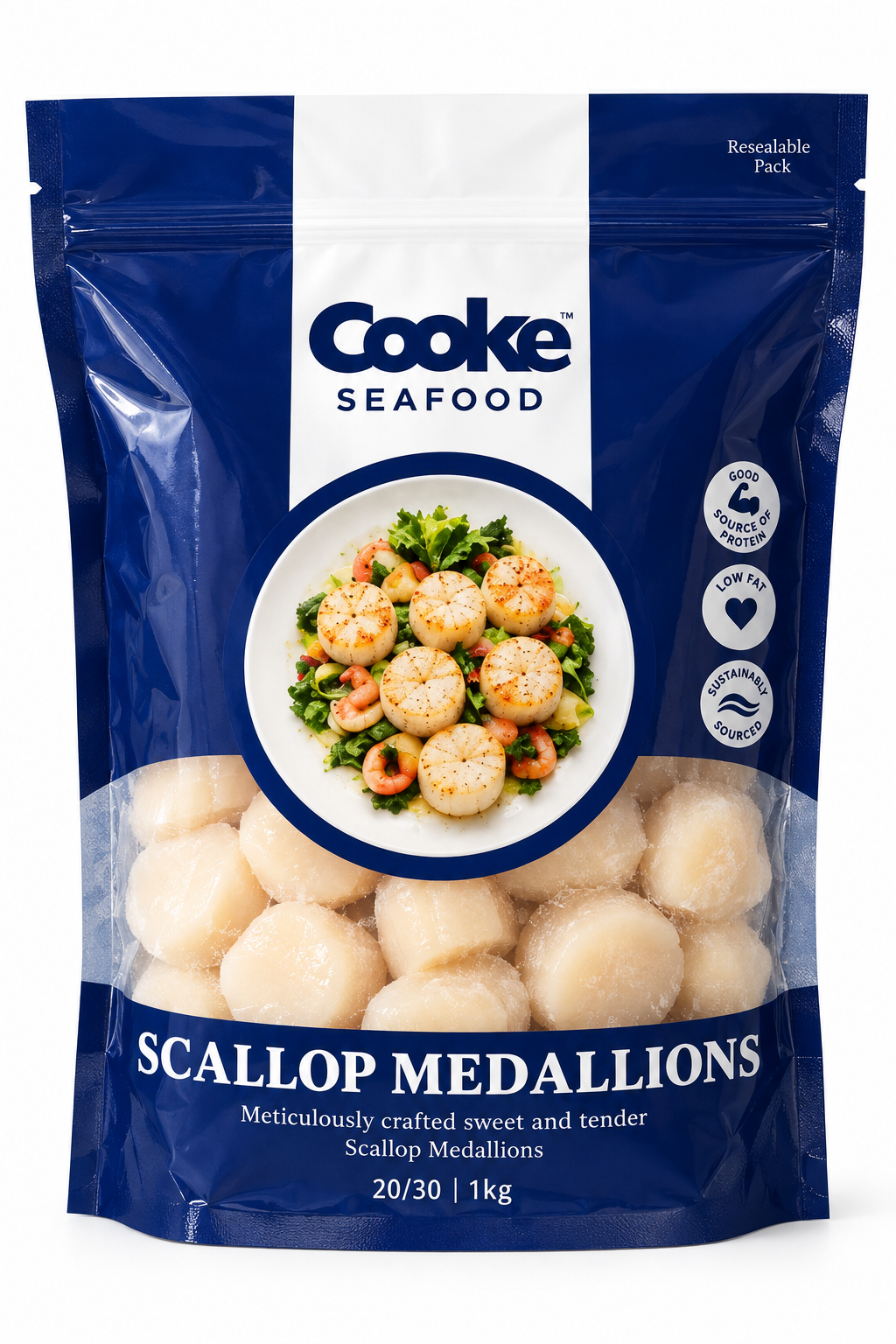 Cooke Seafood大带子净带子肉1kg冷冻海鲜主图