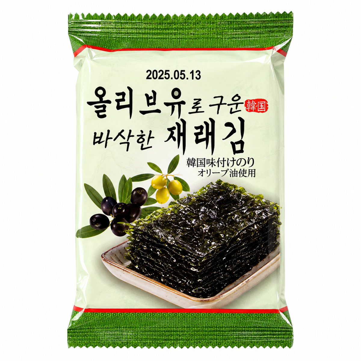 韩国橄榄油烤传统海苔10包装主图