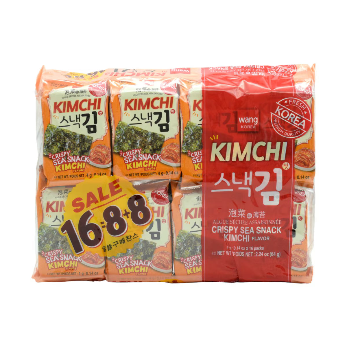 Wang Korea泡菜味脆海苔4g×16包64g主图
