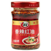 翠宏香辣红油 200g 瓶装正面图，标签清晰展示品牌与香辣口味选项