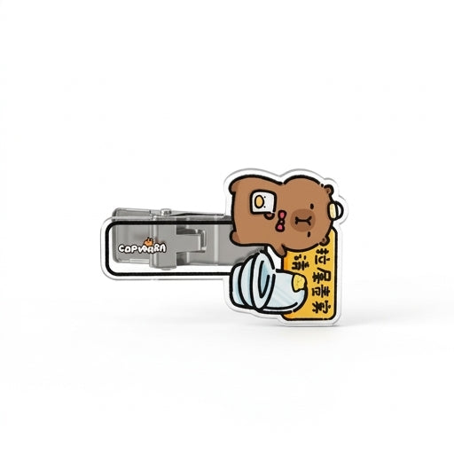 萌系马桶提盖器标准款产品图，展示可爱造型与卡扣设计细节