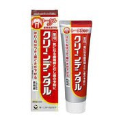 第一三共 Clean Dental 药用牙膏红色标准款的包装盒与牙膏管，展示了红白相间的品牌设计和日文药用成分说明。