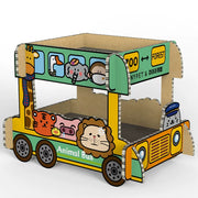 动物巴士双层猫抓板车尺寸图55cm长适合多猫家庭使用