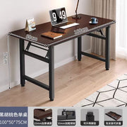 100×50cm 可折叠办公桌 暖白色与黑胡桃色 免安装稳固书桌