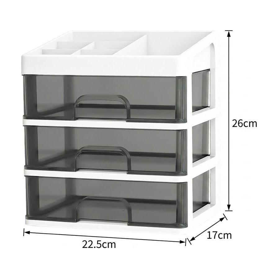 带尺寸标注的收纳盒示意图，显示高度 26cm、宽度 22.5cm 和深度 17cm。
