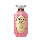 日本 Diane 黛丝恩致美摩洛哥油洗发水单瓶展示，粉色菱格瓶身配金色标签