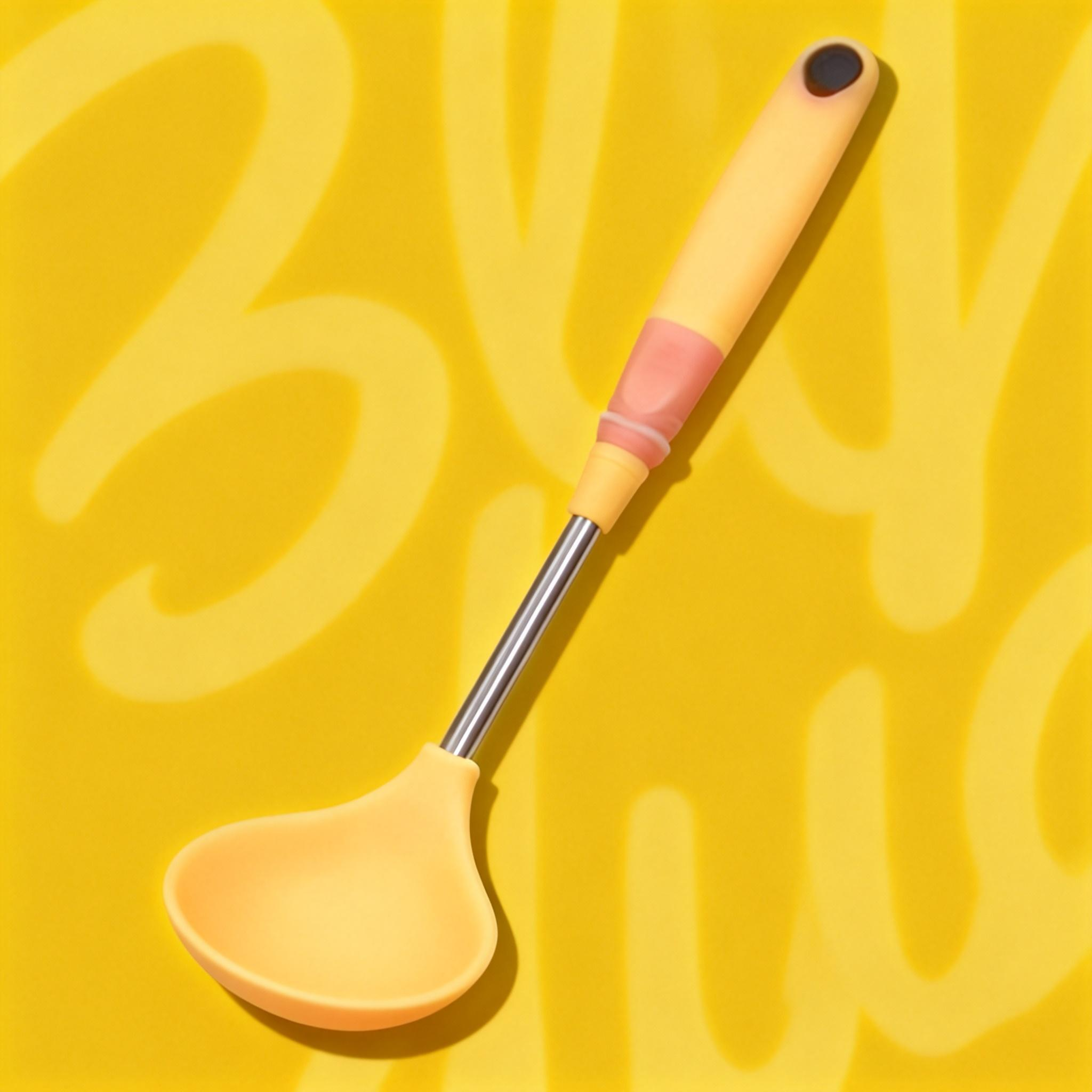 Blyduck 小黄鸭小清新硅胶汤勺 / 硅胶锅铲 食品级耐高温不粘锅厨具萌趣防滑手柄