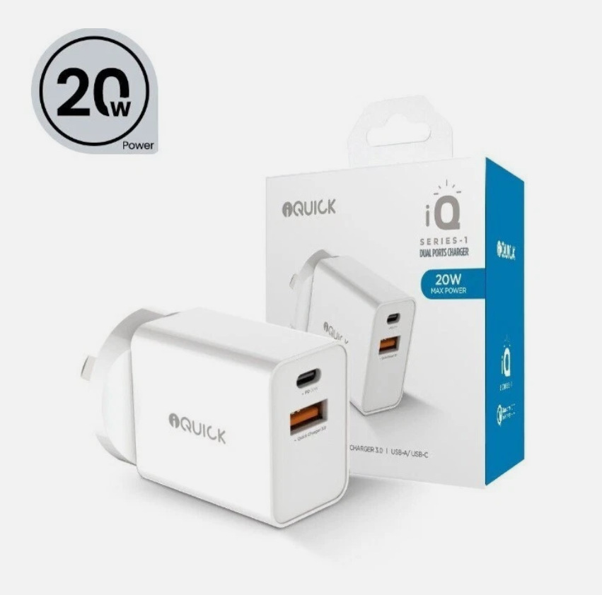 iQUICK-20W-双口快速充电器-PD3.0-QC3.0-24个月质保展示