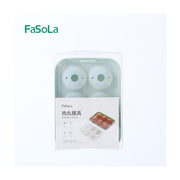 FaSoLa肉丸模具标准款包装展示，浅绿色底座配透明盖，包装上印有肉丸制作示例。