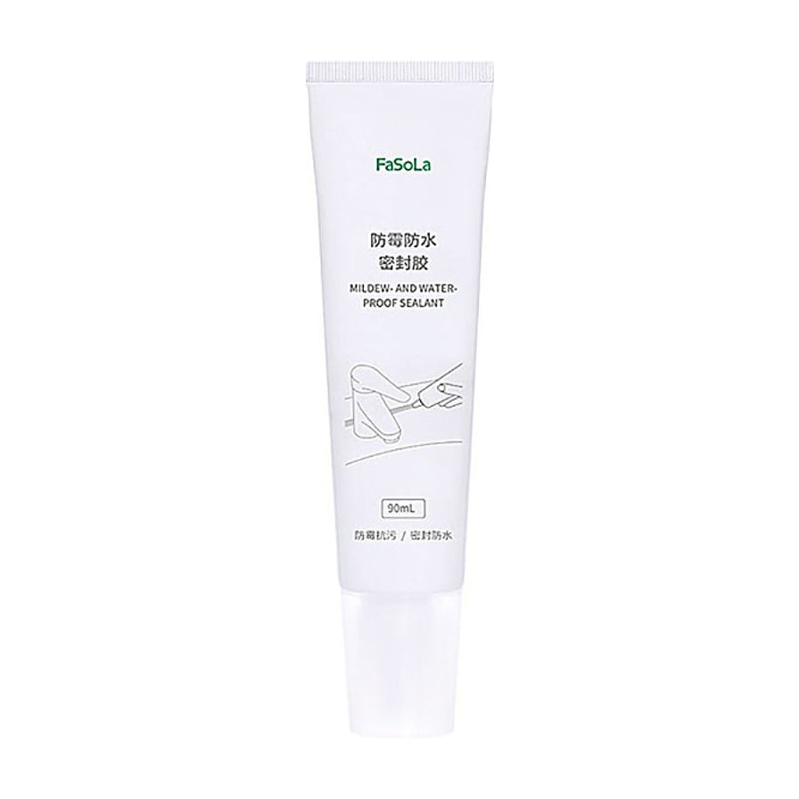 FaSoLa 防霉防水密封胶 90ml 软管包装正面，印有品牌 Logo 和使用示意图