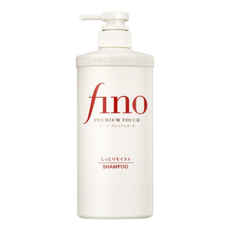FINO Premium Touch 洗发水单瓶正面展示，白色泵头瓶身，红色品牌标识，对应 1 瓶装变体。