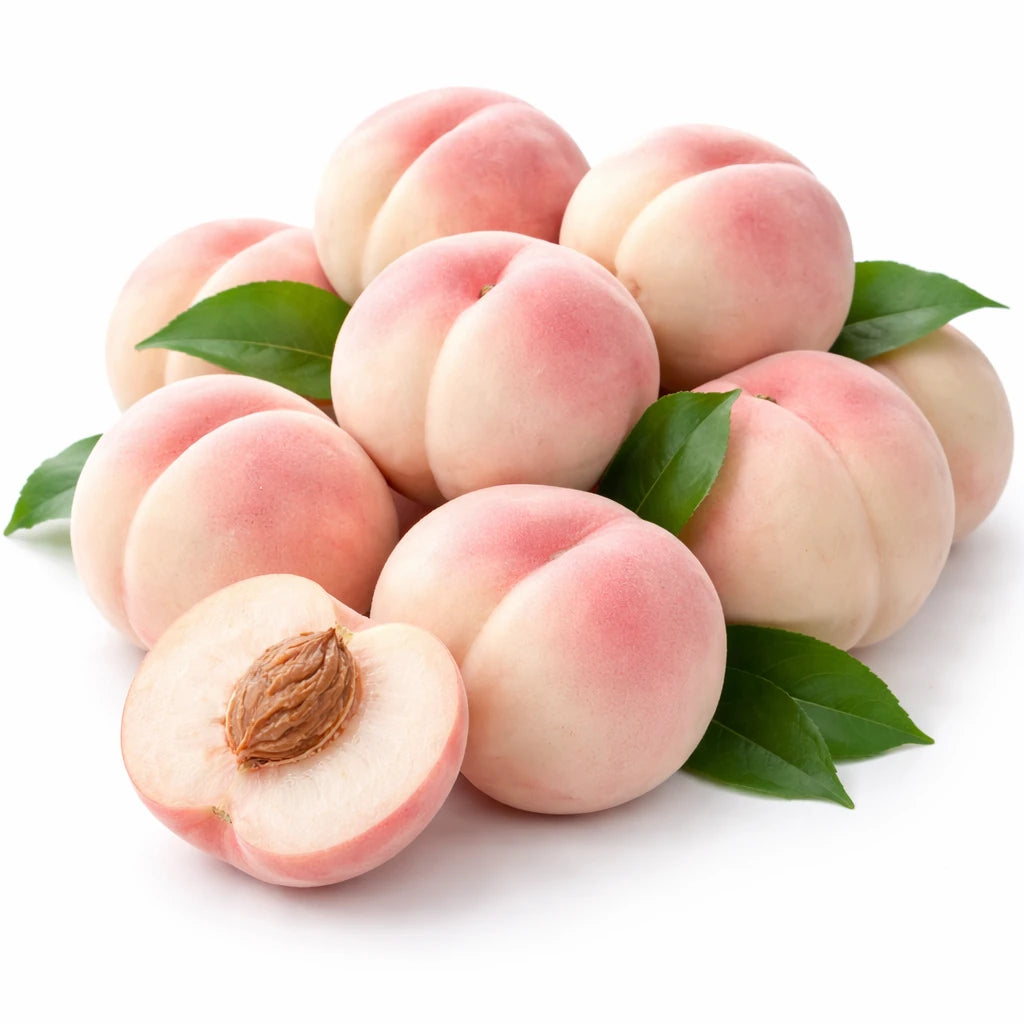 澳洲农场现采新鲜白桃，果肉细腻多汁，1kg 精品装正面展示