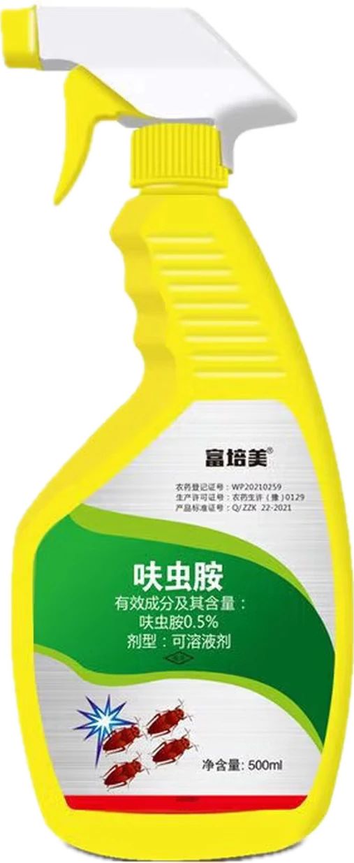 富培美呋虫胺蟑螂喷剂 500ml 瓶身正面展示，白色按压喷头设计
