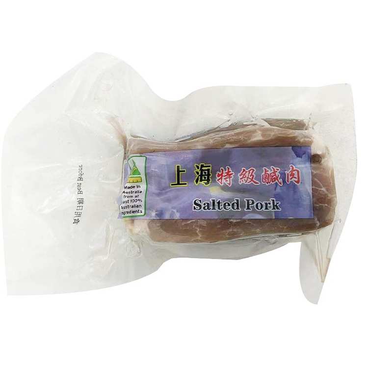 福源上海特级咸肉 300g 真空包装正面图，展示经典江南风味腌制肉类产品外观。