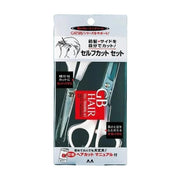 日本 GATSBY 理发碎发剪套装正面包装图，包含平剪和打薄剪刀两件套。