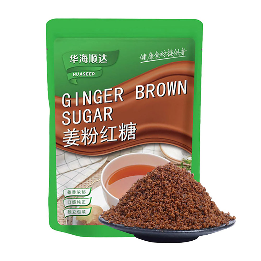华海顺达姜粉红糖独立小包装，适合驱寒暖身的袋装姜味红糖产品图