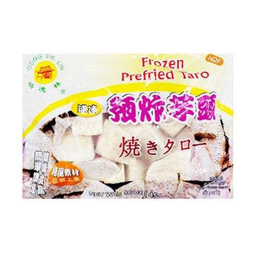 功德林冷冻炸芋头块包装正面，展示 454g 净含量与品牌标识