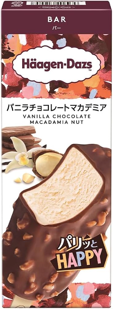 哈根达斯日本限定夏威夷果香草口味单支装冰淇淋特写
